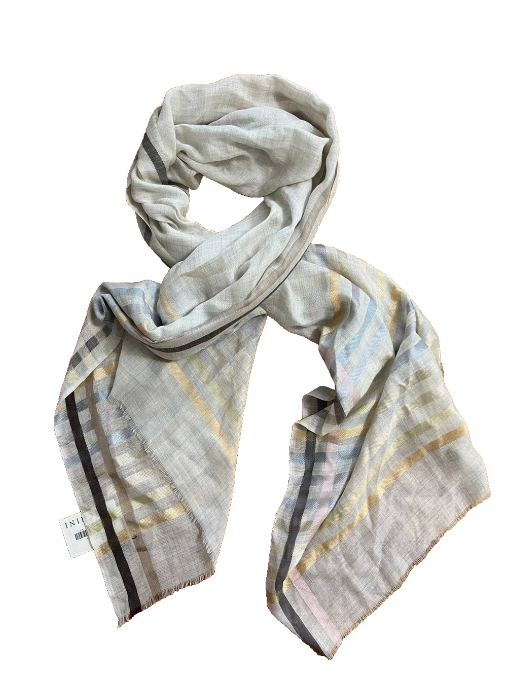 Anichini Silk Stripes scarf shawl Multicolor pastel minimalist 28X39 A001883